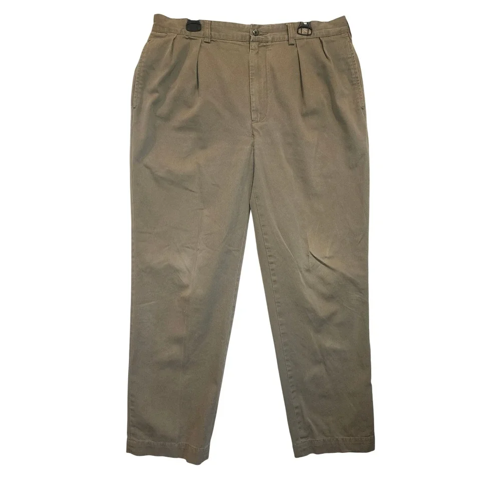 Polo Ralph Lauren Andrew Pant Mens 36x32 Khaki Tan Pleated Chino Cotton Twill